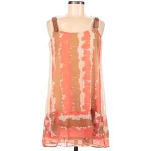 Blu Pepper Cream Orange Sleeveless Tank Dress